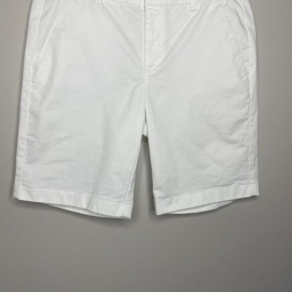J.CREW Frankie Shorts Women 4 Crisp White 9" Bermuda Chino Cotton Blend AL569 - Picture 6 of 12